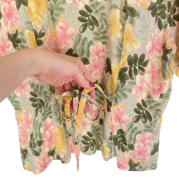 Vintage 90s Farmhouse Floral Button Down Shirt Blouse Womens Plus Size 1X Pink - Picture 7 of 11